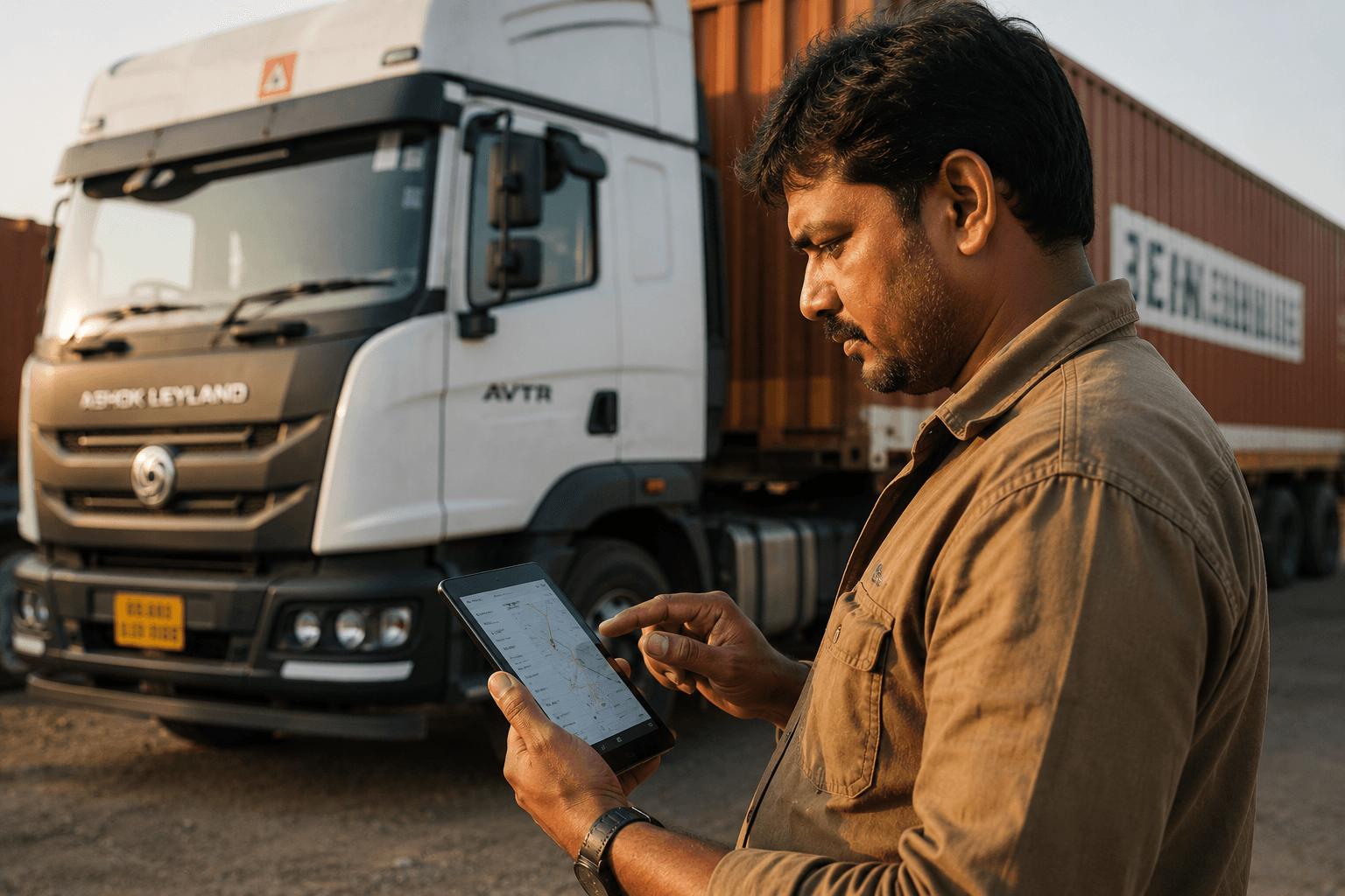 Dedicated truck and driver preparing for a full-truckload freight movement