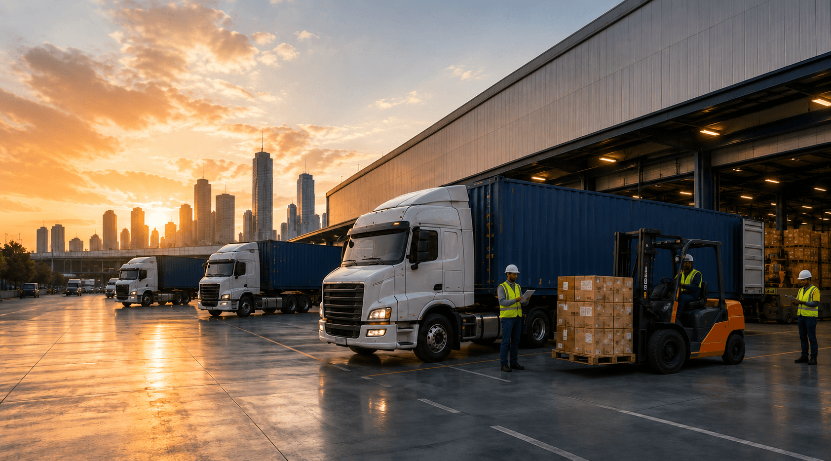 3PL logistics operations at a warehouse dock