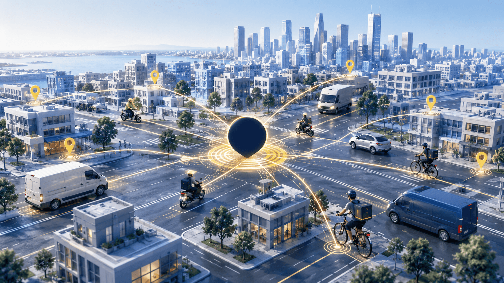 On-demand delivery capacity orchestrated across a distributed city network.