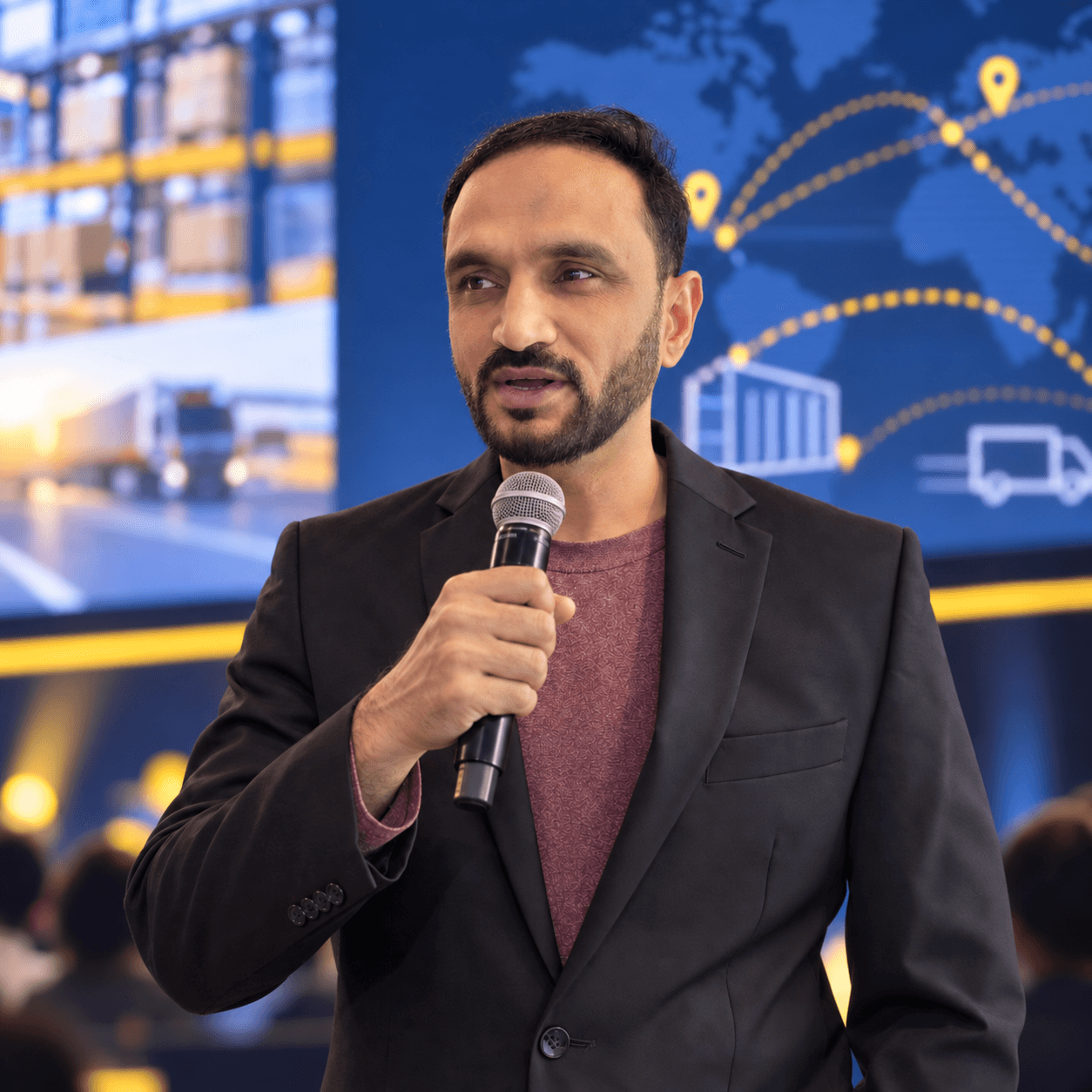 Burhan Surti, Founder and CEO of Logibee, speaking about logistics operations.