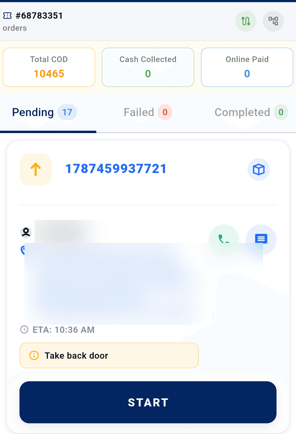 Privacy-safe Logibee Driver App active delivery task